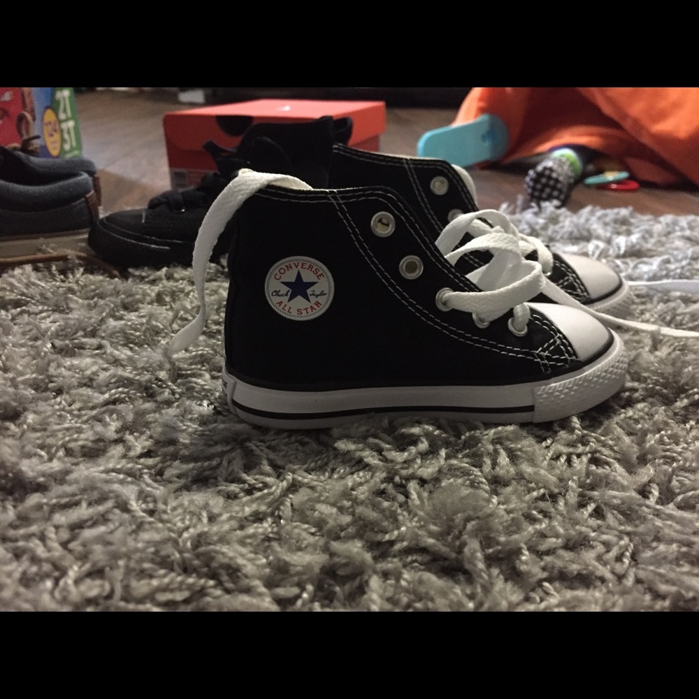 White and black Converse